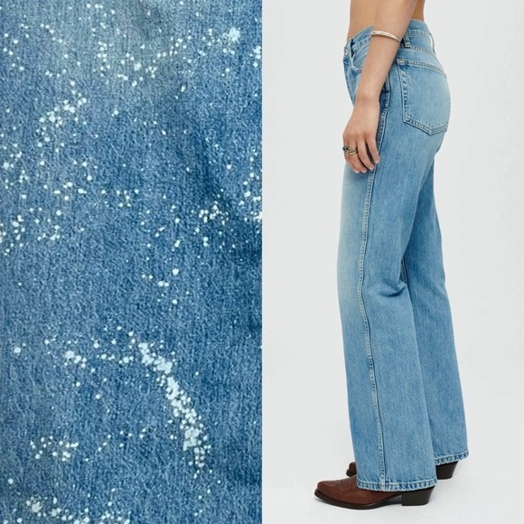 NWT RE/DONE 90s High Rise Acid Wash Denim Relaxed Fit Straight Leg Jeans 28 - Picture 8 of 9